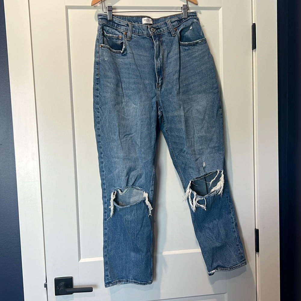 Abercrombie & Fitch The Ankle Straight Ultra High Rose Curve Love Jeans
